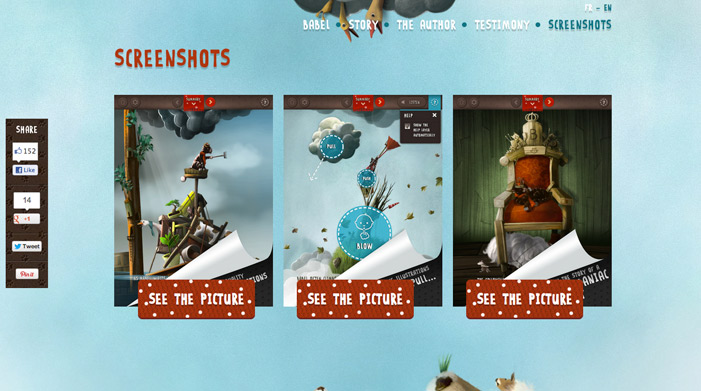Babel The King ( 25 Animated home page web design examples )